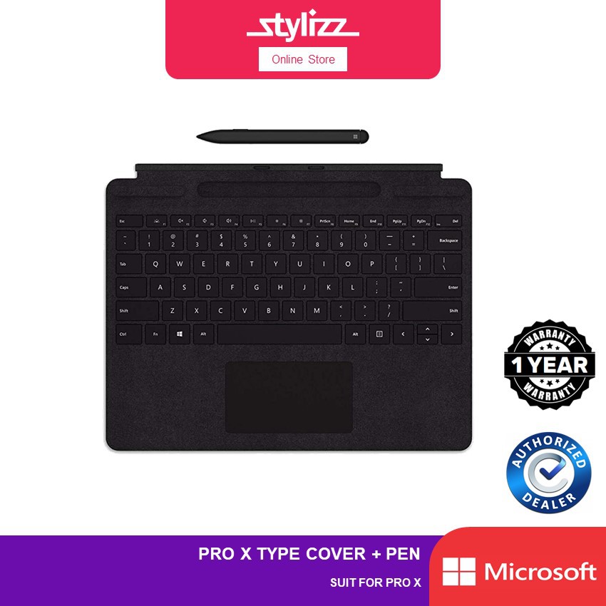 Microsoft Surface Pro X Type Cover With Slim Pen Bundle Black QSW