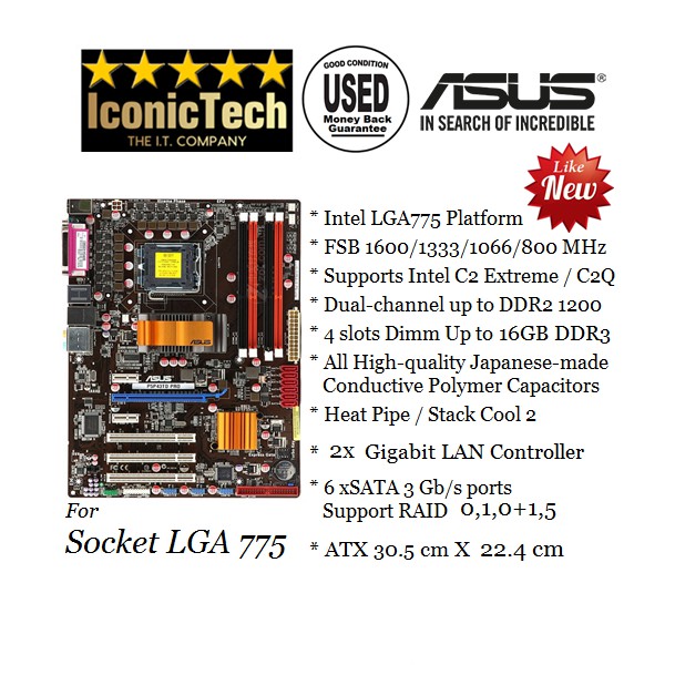 ASUS P5P43TD Pro LGA 775 Intel P43 DDR3 ATX Motherboard (Used-Like New) |  Shopee Malaysia