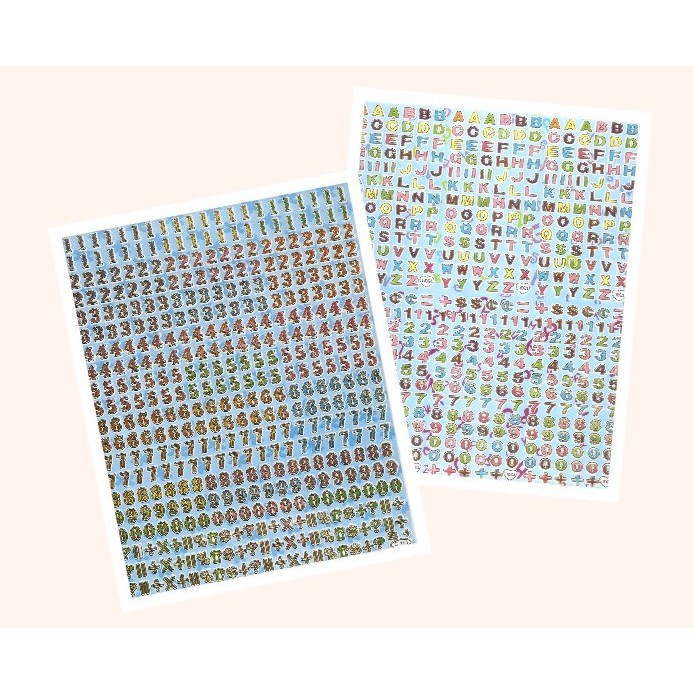 A4 Size Removeable Sticker Number & Symbols Numberal Nombor Craft ...