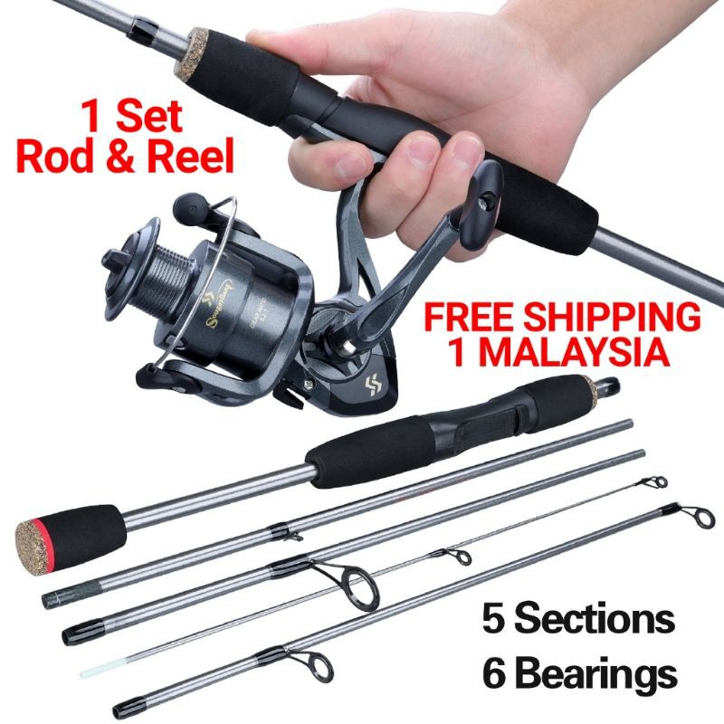 39 [FREE SHIPPING] New Sougayilang 5sections 1m7 fishing rod and