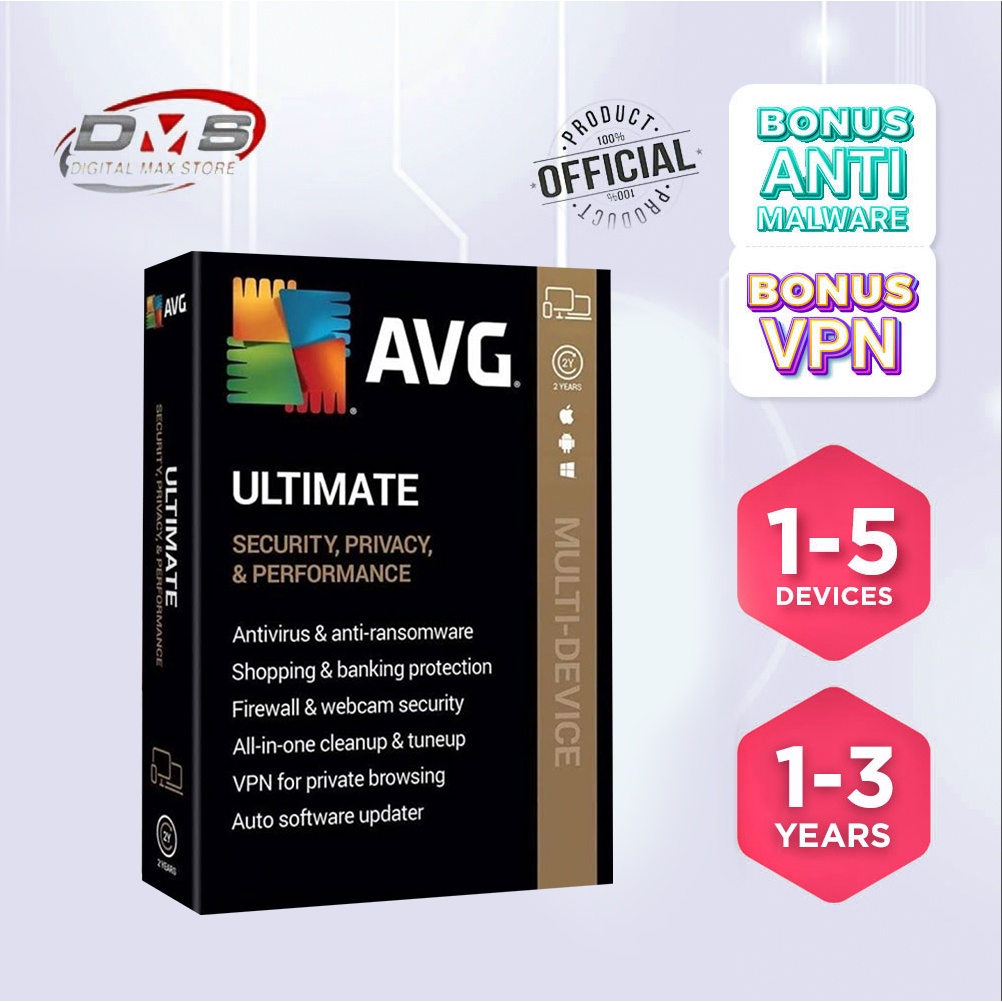 Genuine AVG Ultimate 2024 Antivirus ORIGINAL Activation Code Shopee