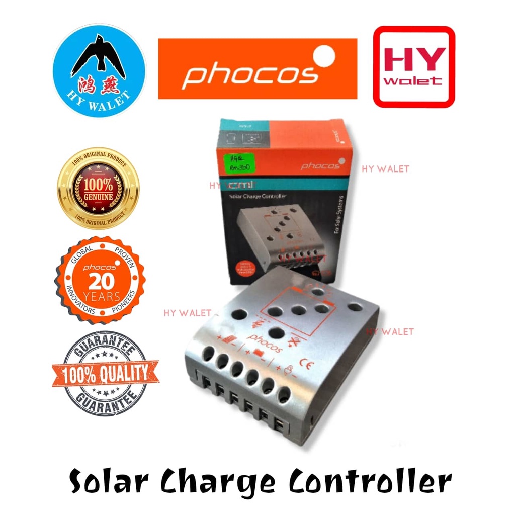 PHOCOS CML20 SOLAR CHARGER CONTROLLER FOR SOLAR SYSTEM | Shopee Malaysia