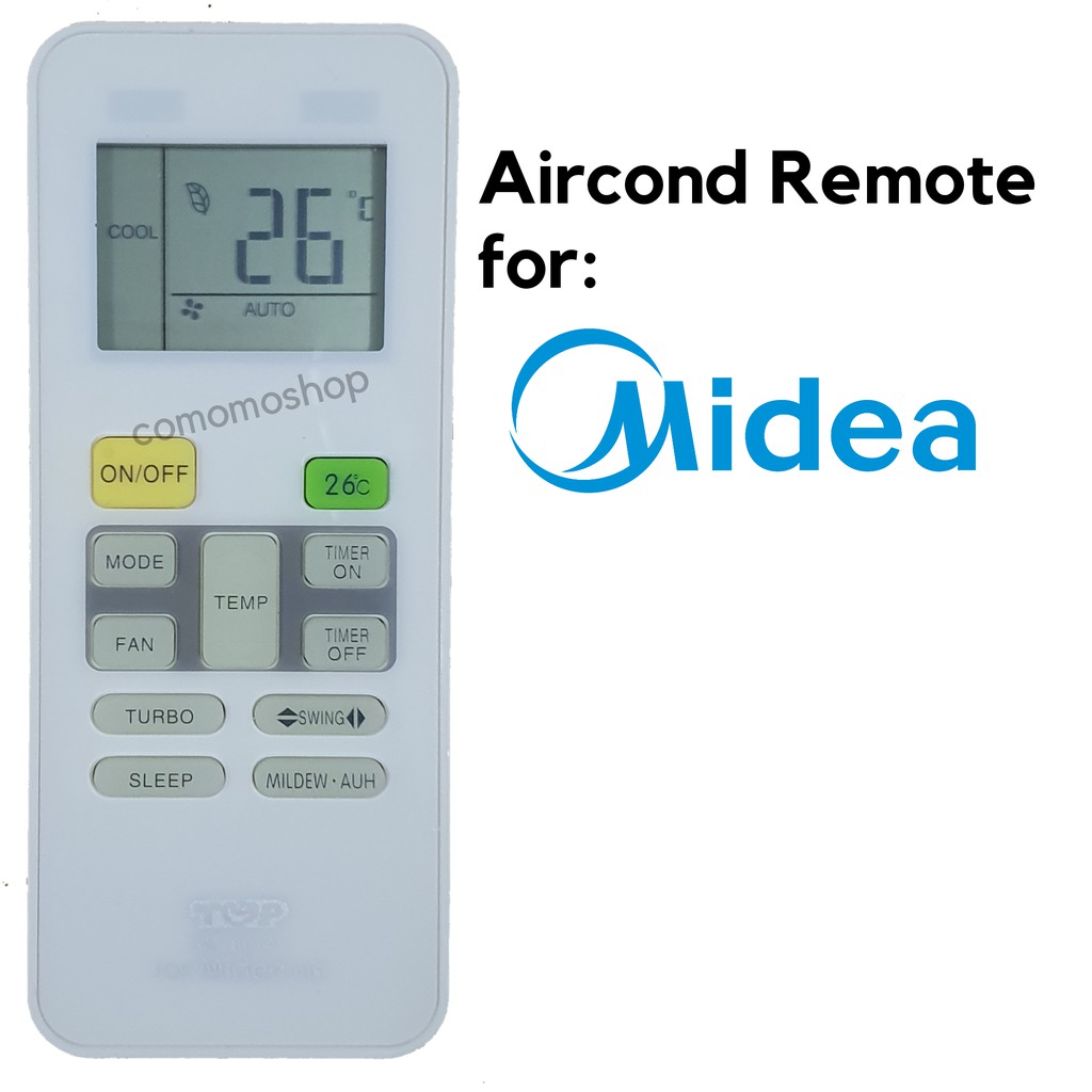 Midea Carrier Topaire Aircond Air Conditioner Remote Control RM-8014Y ...