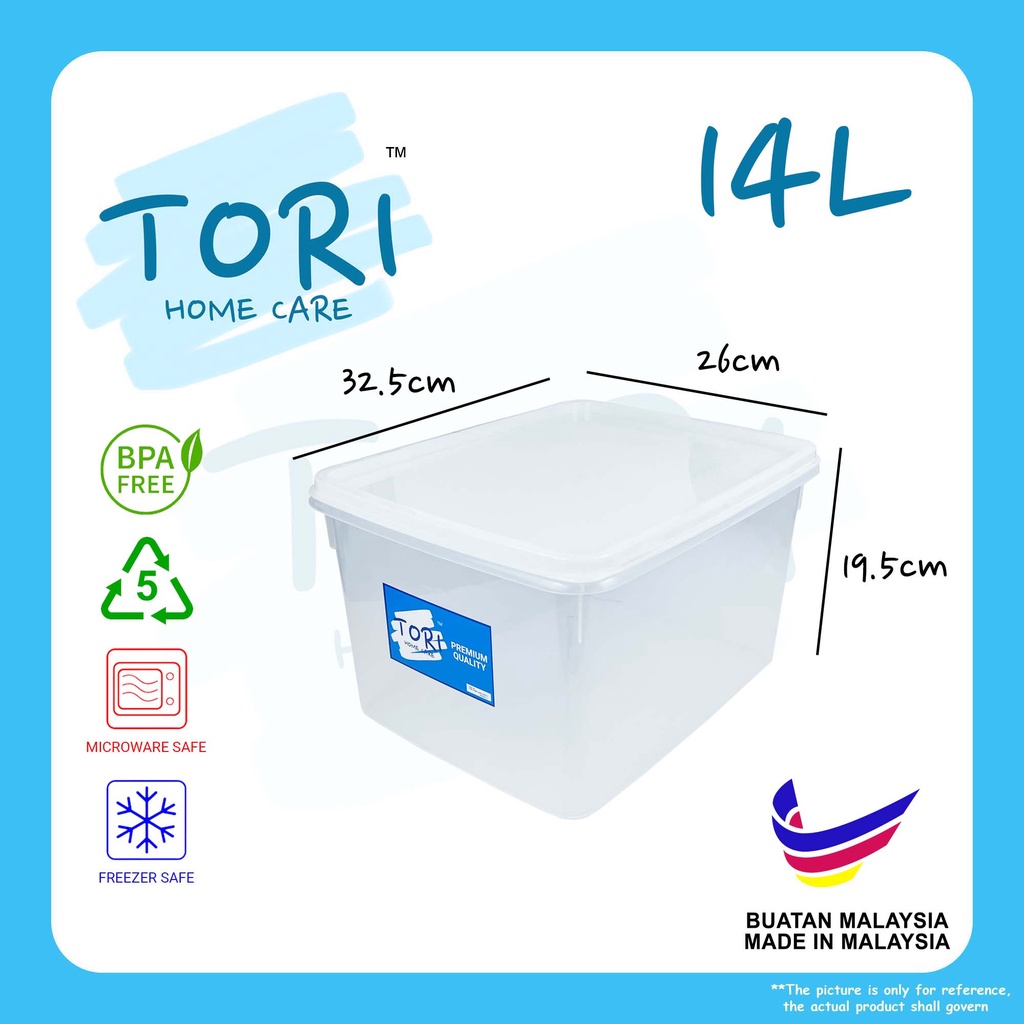 TORI HOME Food Container Storage Box 14L BPA FREE |Bekas Makanan ...