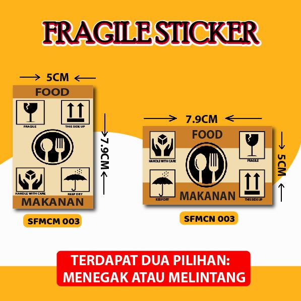 🔥READYSTOCK🔥 [BUY 10 + 2] STICKER FRAGILE MAKANAN COKLAT & PURPLE /FOOD ...