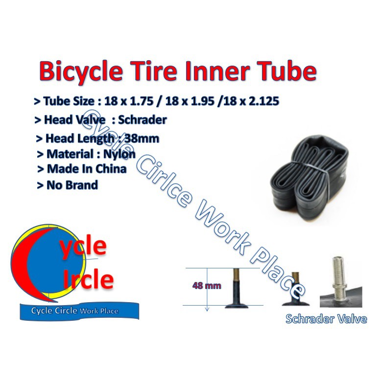 Bicycle Tire Inner Tube 18 x 1.75 18 x 1.95 18 x 2.125 355 ReadyStock Shopee Malaysia