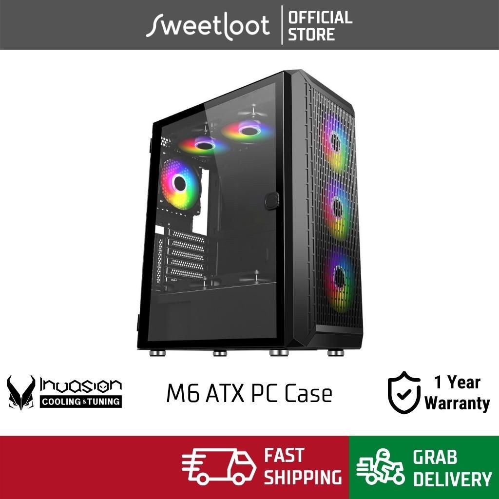 INVASION M6 ATX Mid-Tower M-6 PC Gaming Casing with ARGB Fan | Shopee ...