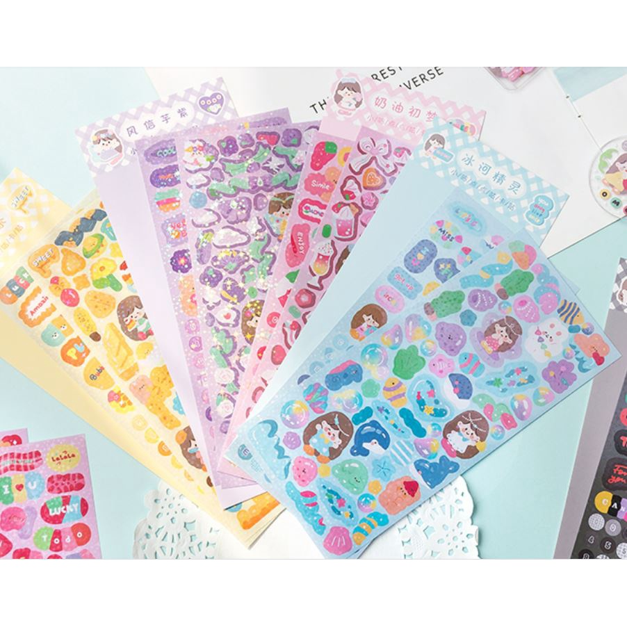 2 Sheets Guka Disc Glittering Sticker Cute Korea Style Sticker Alphabet ...