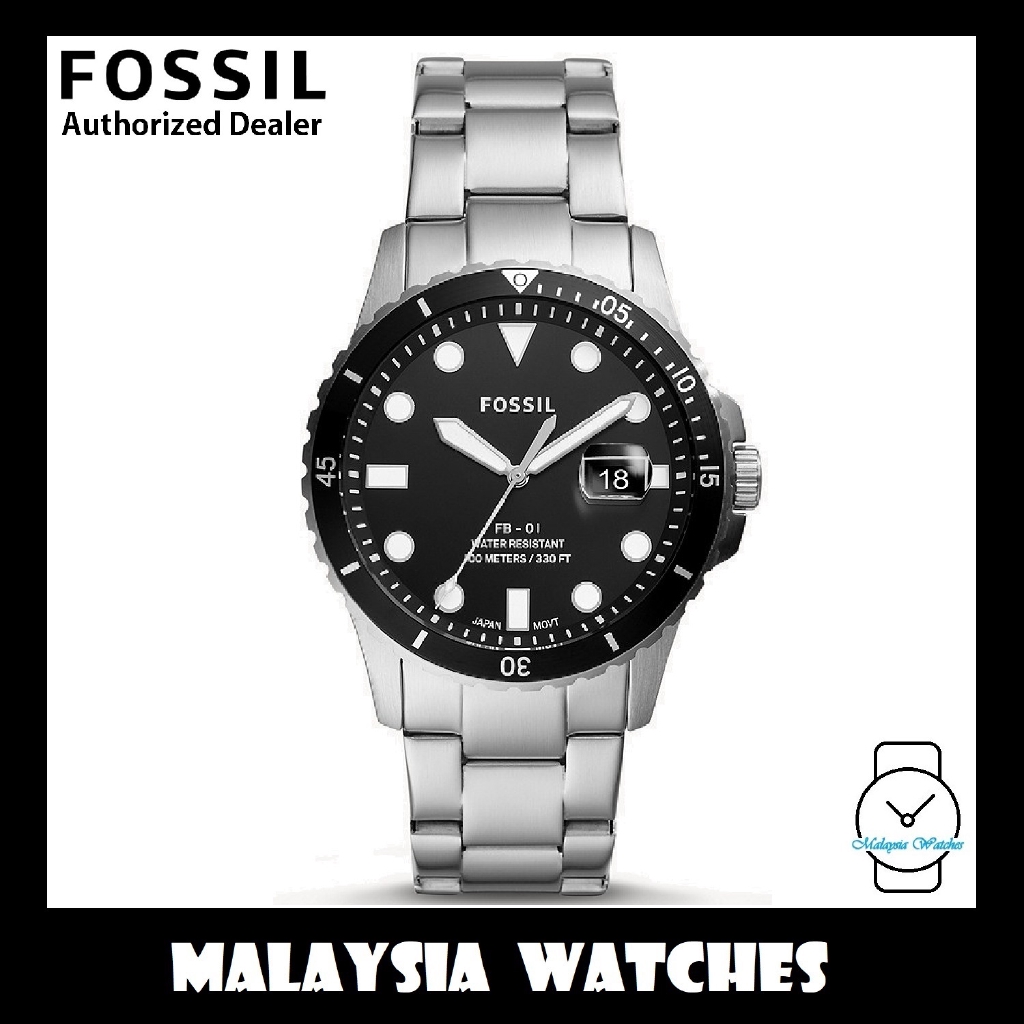 (OFFICIAL WARRANTY) Fossil FS5652 ThreeHand Date Black Dial Stainless