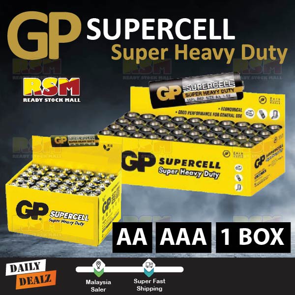 GP SUPERCELL Super Heavy Duty AA / AAA 1.5V Battery Batteries 1 BOX ...