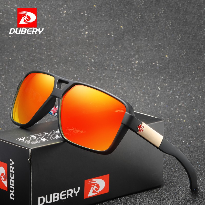 DUBERY Brand Design Vintage Square Frame Sunglasses Polarized For Sport
