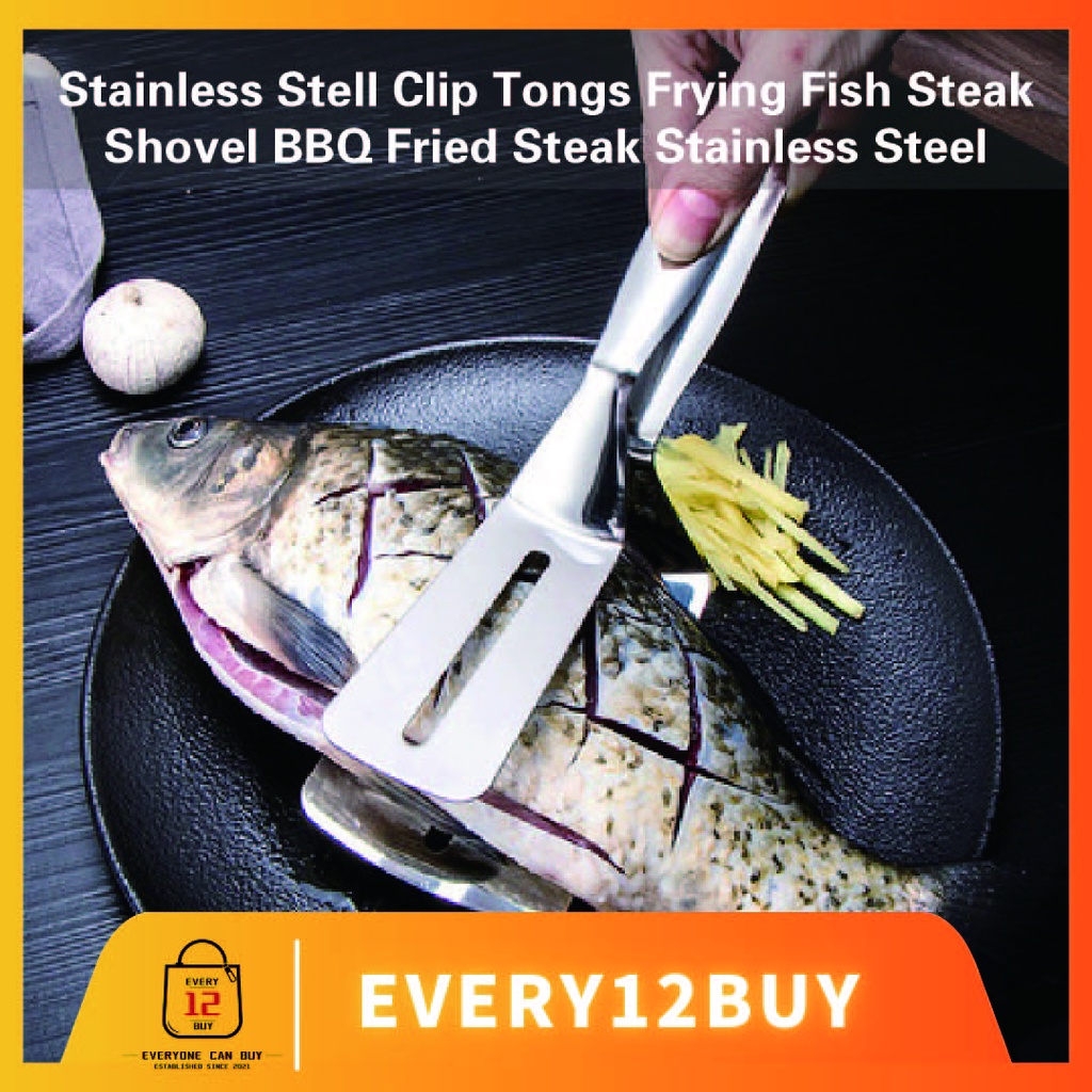 [READY STOCK] Multifunction Stainless Steel Barbecue Tong Fried Steak ...