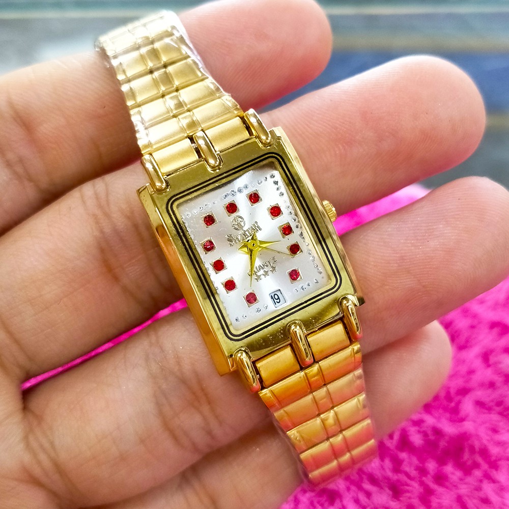 Jam Tangan Swistar Swiss Quartz 22k Gold Electroplated Stainless