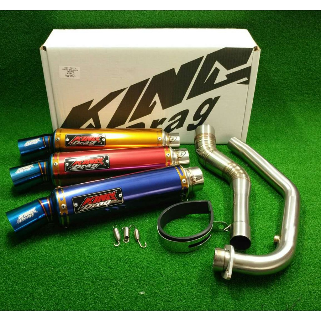 Lc135 V1 V2 V3 V4 V5 / Y15zr / Rs150 King Drag Racing Exhaust Set + FOC