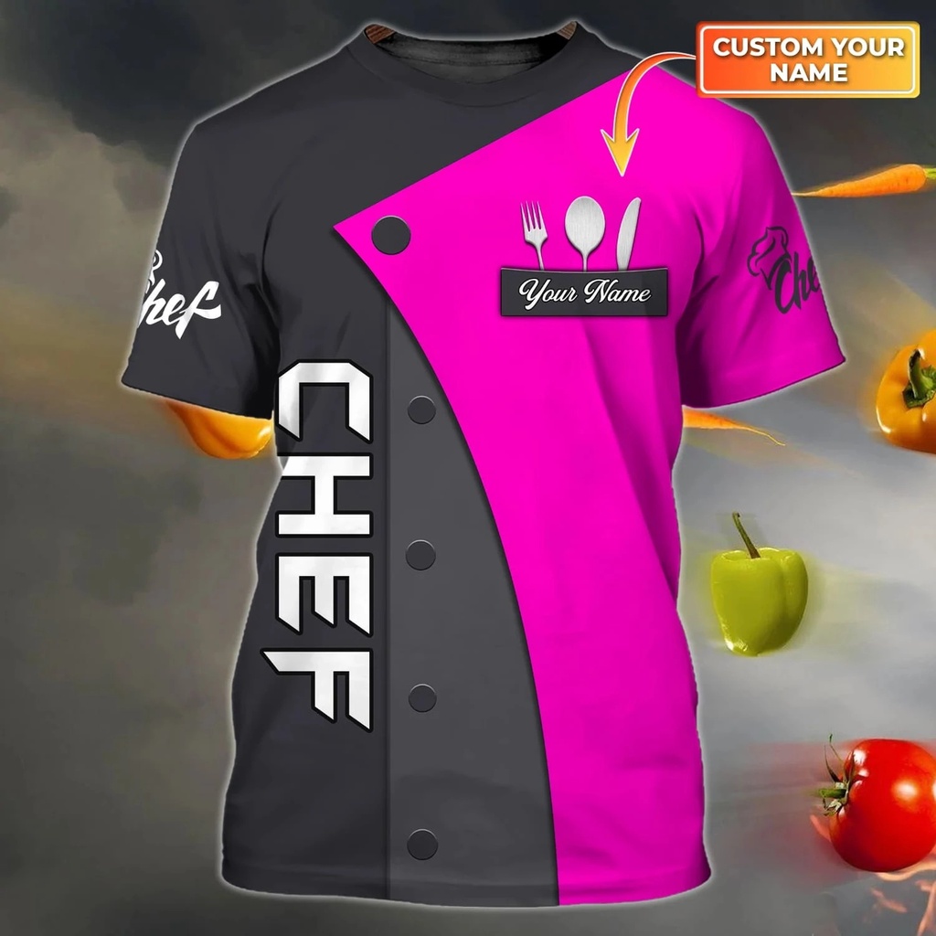 Personalized name Chef shirt Summer men t shirt Cook lovers gift 3D