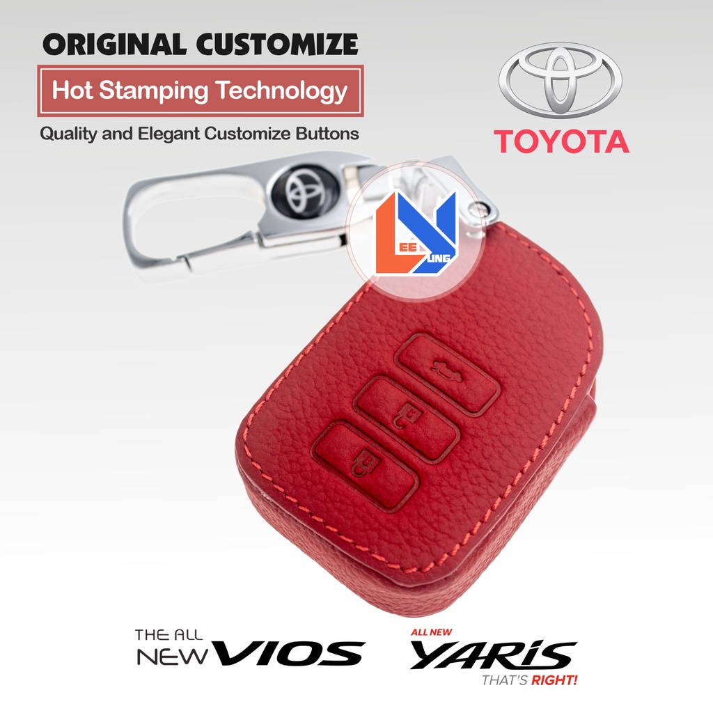 Toyota VIOS Leather Key Cover Holder Smart Key Genuine Leather Holder ...