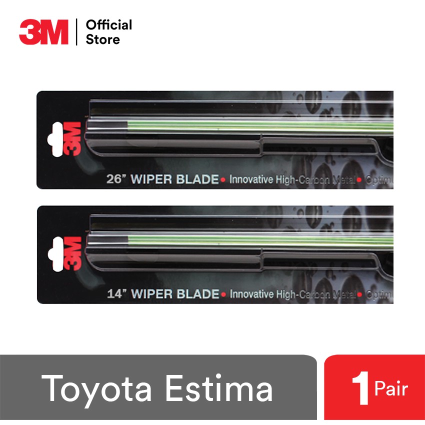 3M Wiper Blades Toyota Estima ACR50 UV Resistant Rubber (26"/16