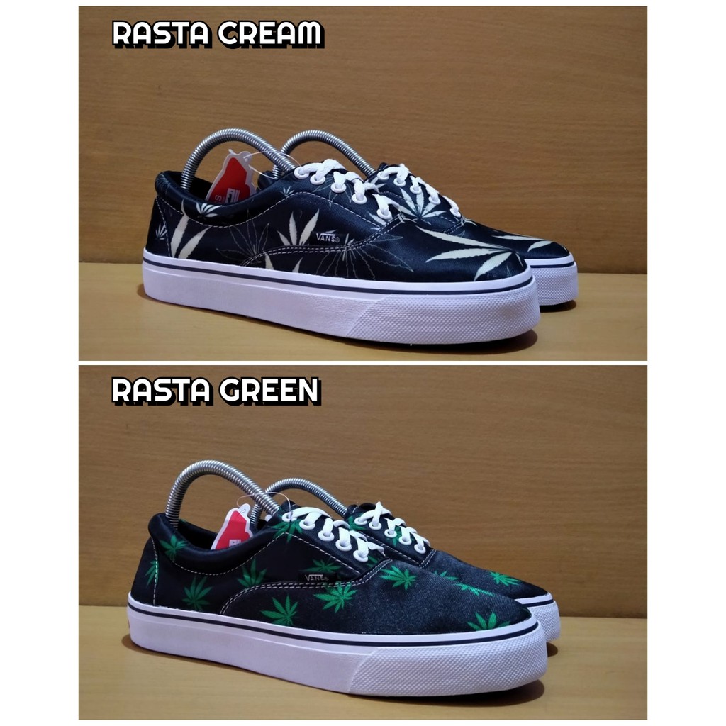 HIJAU Oldskool Men's CASUAL SNEAKERS RASTA MOTIF Green RASTA CREAM ...
