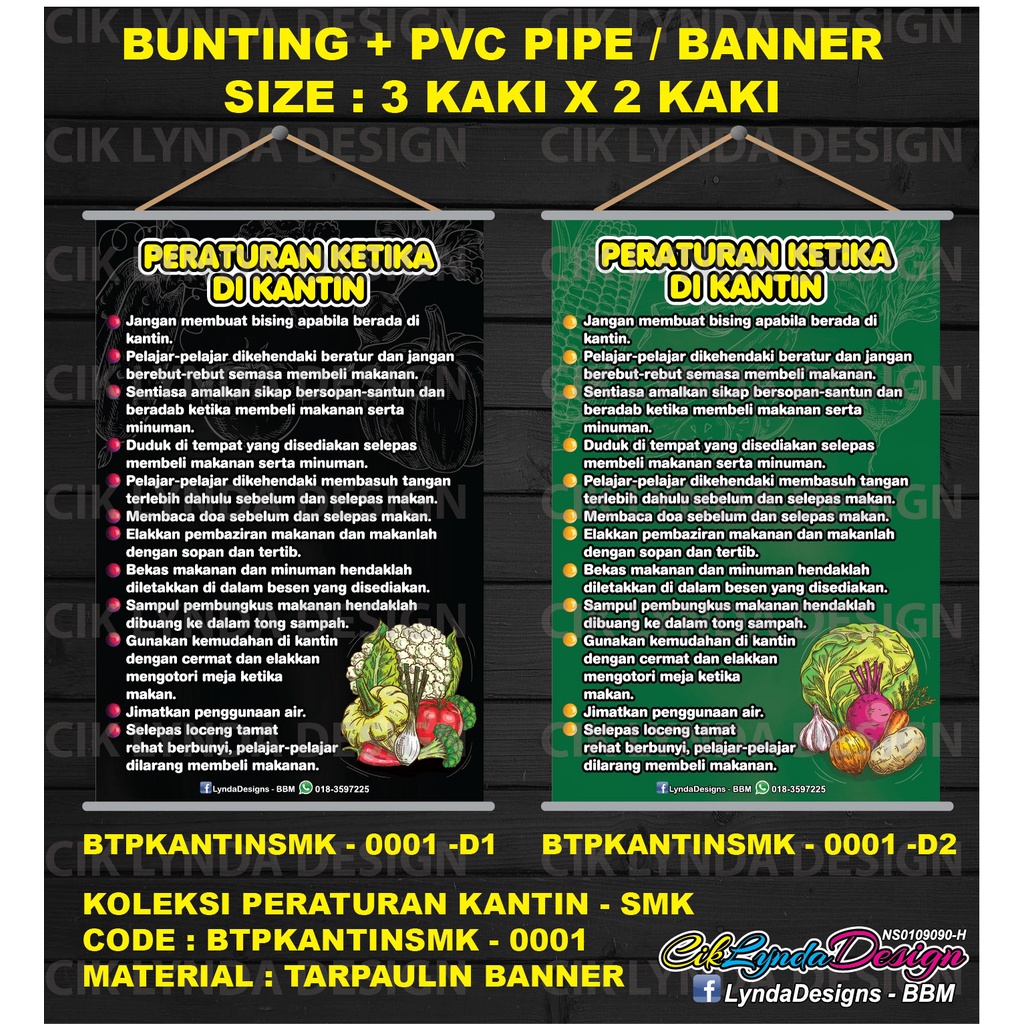 Pre Order Bunting Pvc Pipe Peraturan Kantin Sekolah Shopee Malaysia