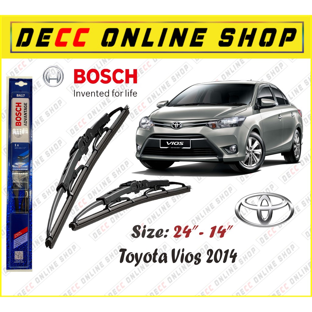 TOYOTA VIOS 2014🚘Car Windscreen Wiper Size 24"/14" (1 Pair) Bosch