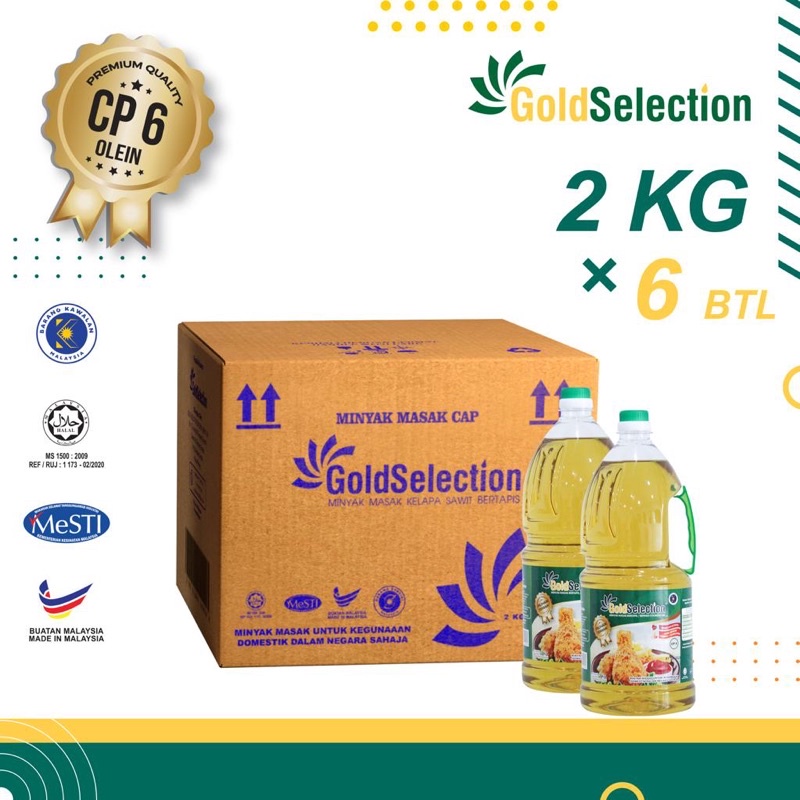 Gold Selection Minyak Masak 2kg X 6 Cooking Oils Shopee Malaysia