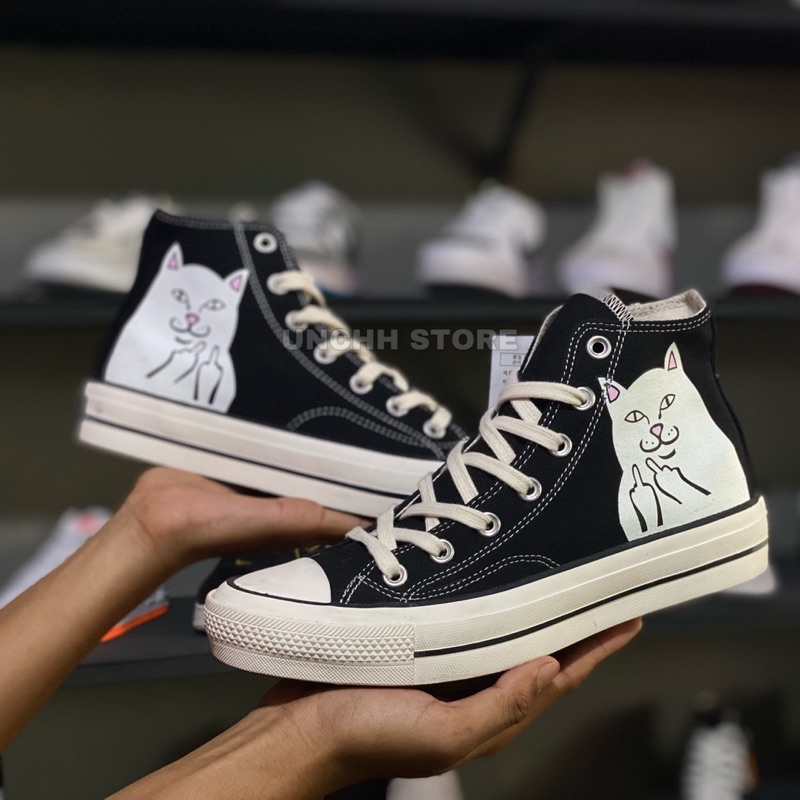 New CONVERSE 70'S HIGH RIP & DIP BLACK & WHITE SNEAKER (Pay On The Spot ...