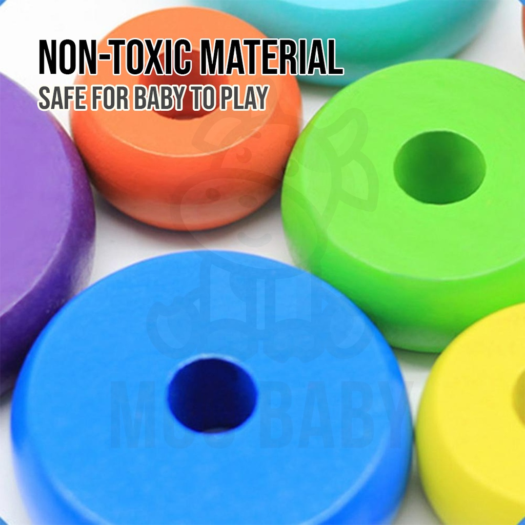 Moo Baby Toy Stacking Toys Wooden Educational Toys for Kids Montessori ...