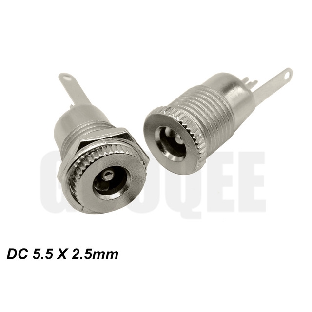 DAOKI 10PCS DC Power Jack Socket Kit - 5.5x2.1mm Panel Mount Connector With Waterproof Caps & Male Plugs