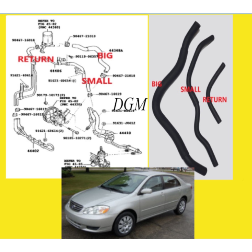 Toyota Corolla Altis 1.6/8 ZZE121 ZZE122 20002007 Power Steering Oil