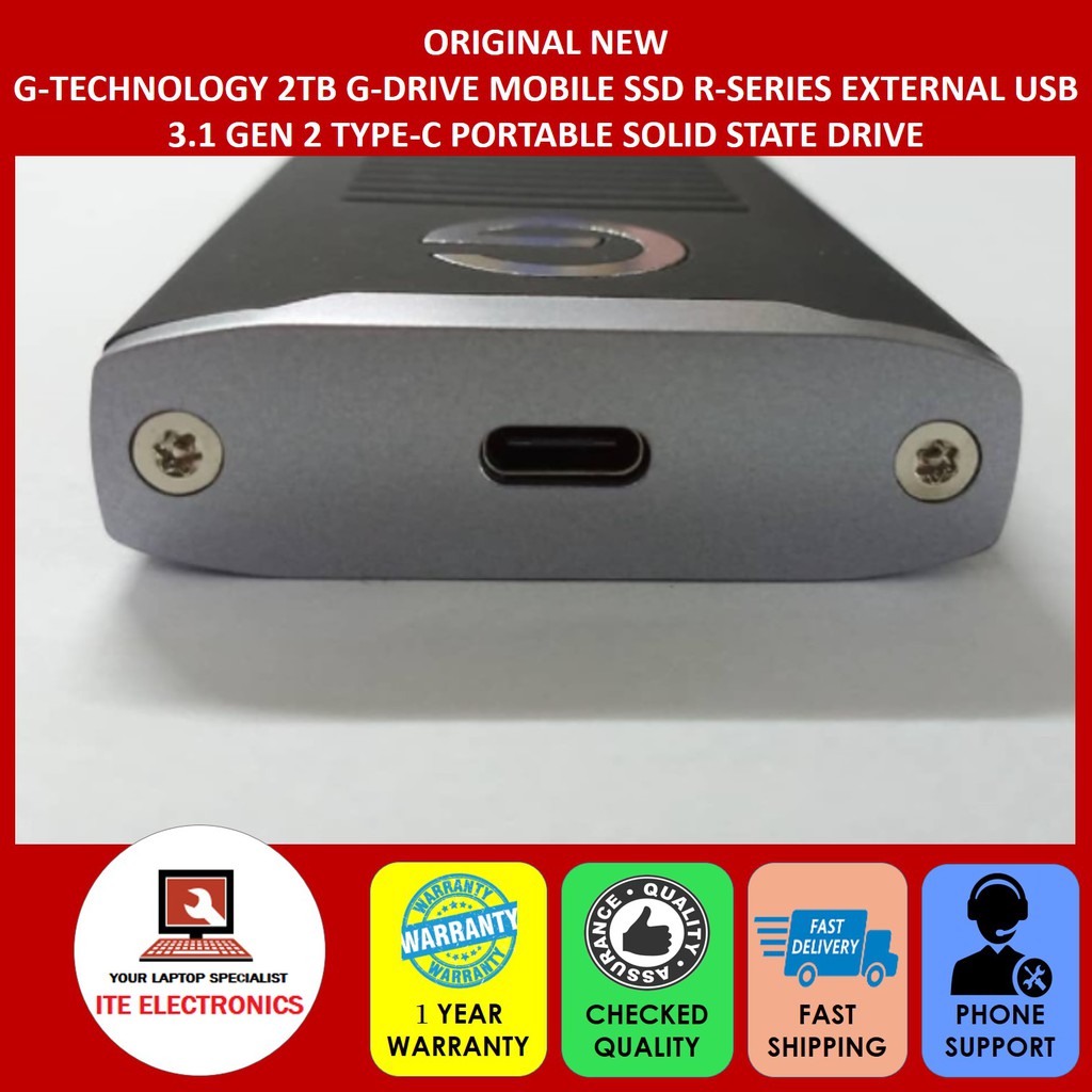 ORIGINAL G-TECHNOLOGY 2TB G-DRIVE MOBILE SSD R-SERIES EXTERNAL USB