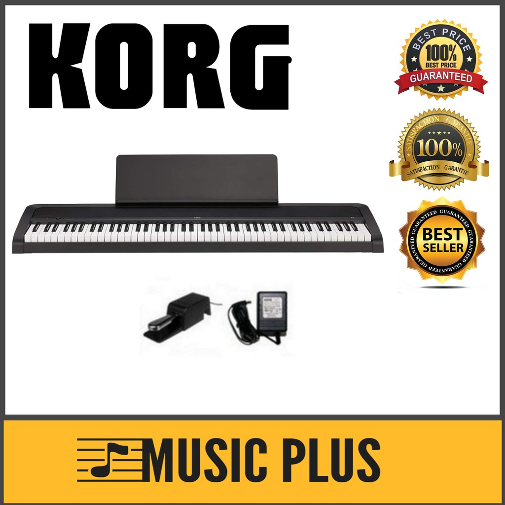 Korg B2 88-Key Digital Piano With DS-2H Pedal, Note Stand & Adapter ...