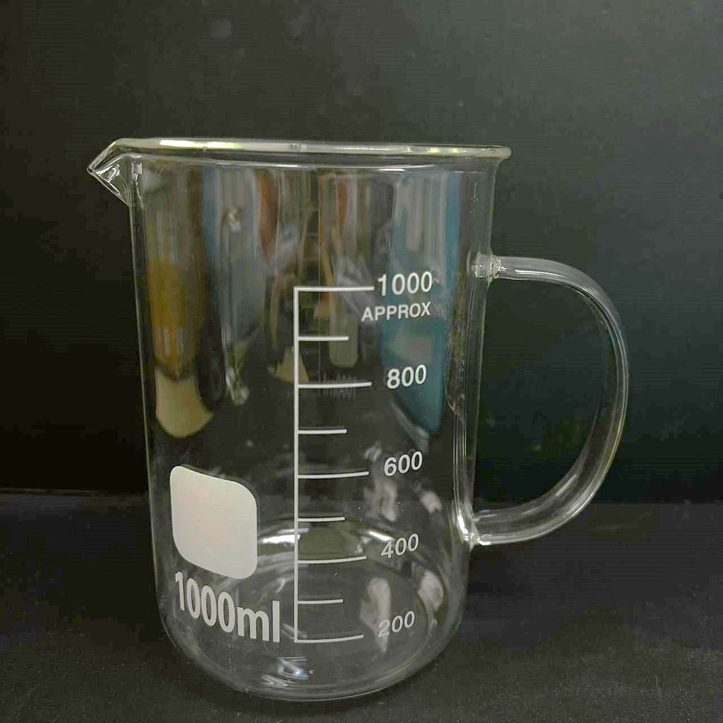 READY STOCK Glass beaker with Handle (500ml 1000ml) Low Form Lab Use