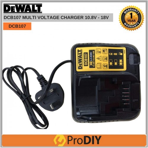 Chargeur DeWALT DCB107 XR Li-Ion 10.8V à 18V