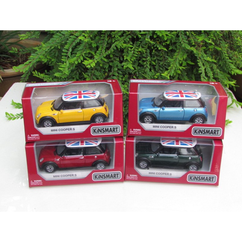  KiNSMART Mini Cooper S 5 1:28 Scale Die Cast Metal Model Toy  Car British Flag Blue w/Pullback Action : Toys & Games