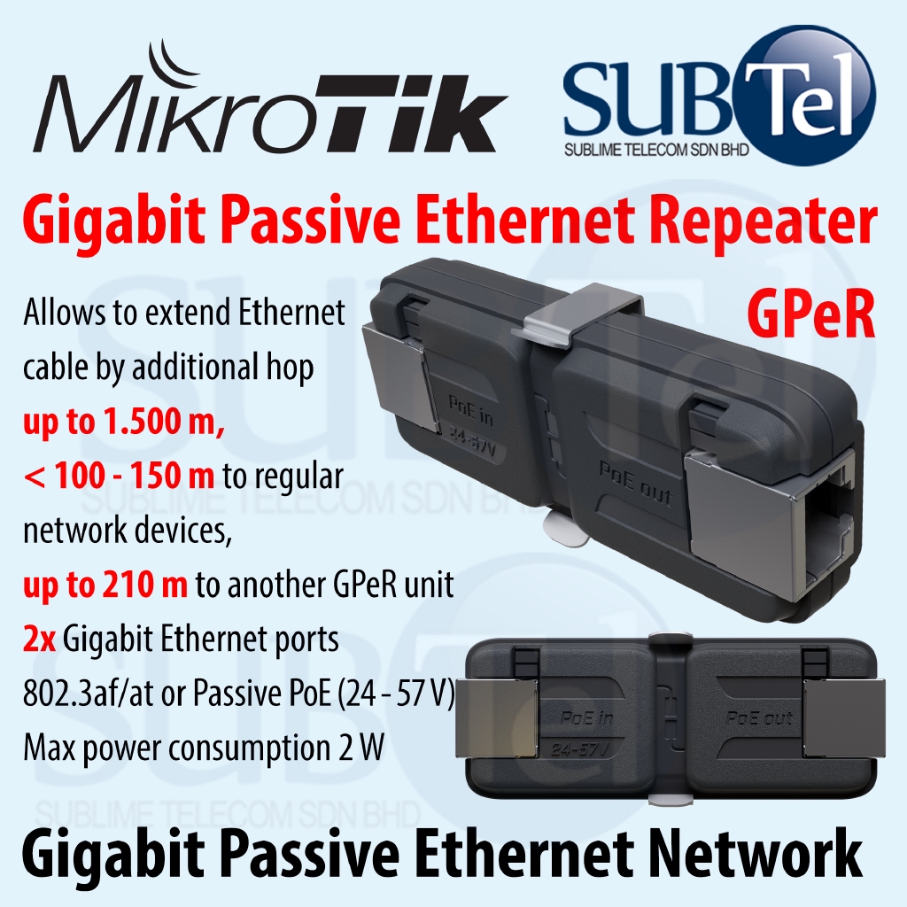 Mikrotik GPeR Gigabit Passive Repeater POE CCTV GPEN Extender