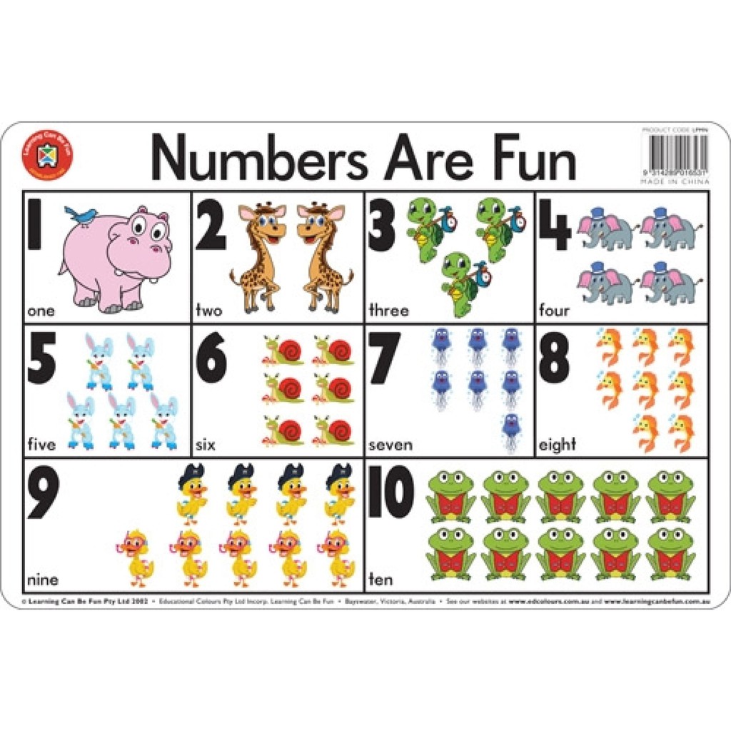 Learning Can Be Fun Numbers Are Fun Desk Mat - Premium Vinyl - 44cm x ...