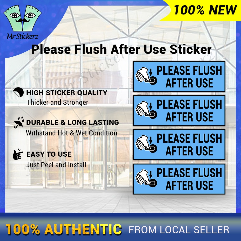 Toilet Uses Please Flush After Use Sticker High Sticker Quality Durable ...