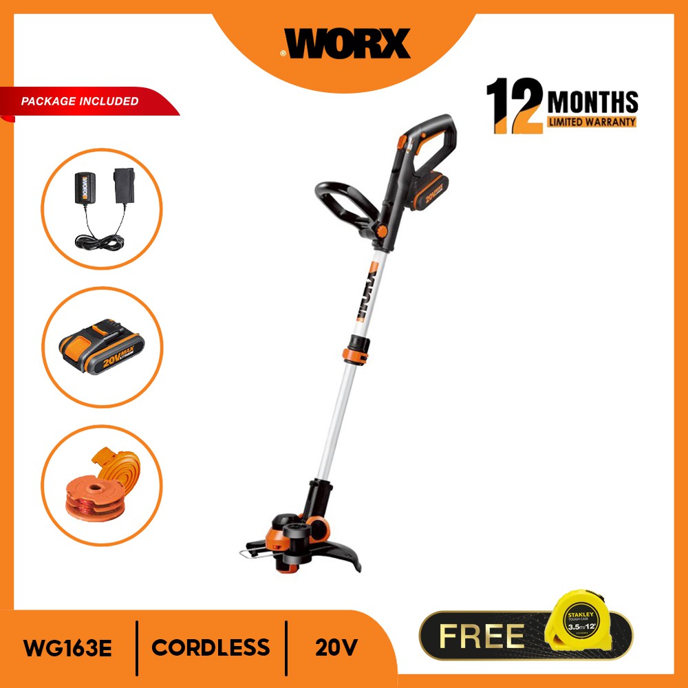 WORX WG163E Cordless Lithium Ion Cordless Grass Trimmer 20V