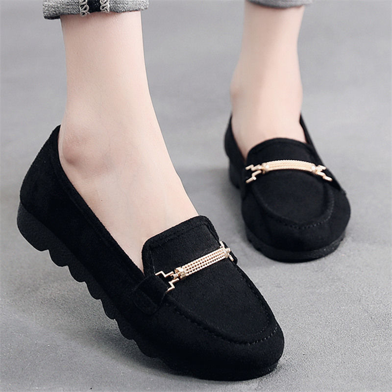 Kasut Perempuan flat shoes women Ladies Comfort Flats Suede Nurse Work Shoes Kasut Flat Heel Shoes Shopee Malaysia