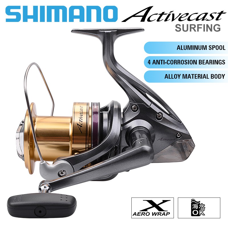 NINJA - SHIMANO Activecast 1120 Spinning Reel Mesin Pantai Shimano Mesin  Pancing Shimano Shimano Fishing Reel Import Set