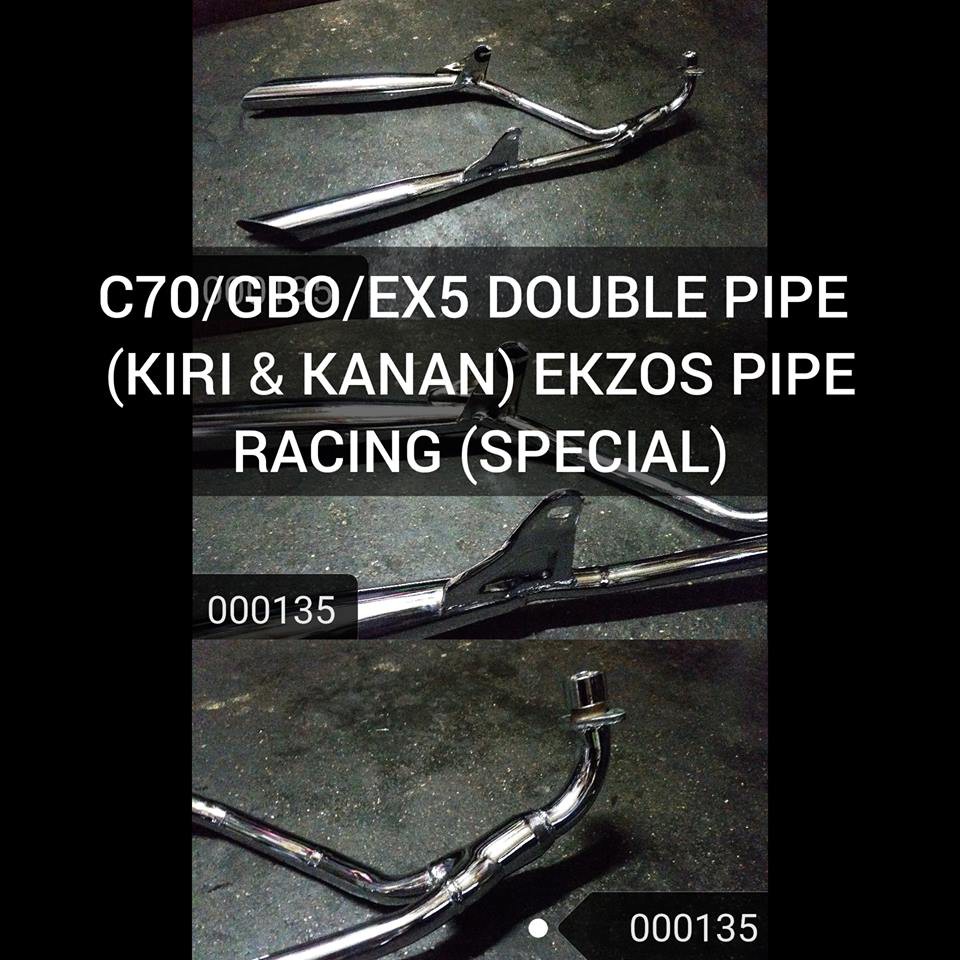 REMPIT C70/Gbo/Ex5 Double Pipe (Kiri & Kanan) Exhaust Pipe Racing ...