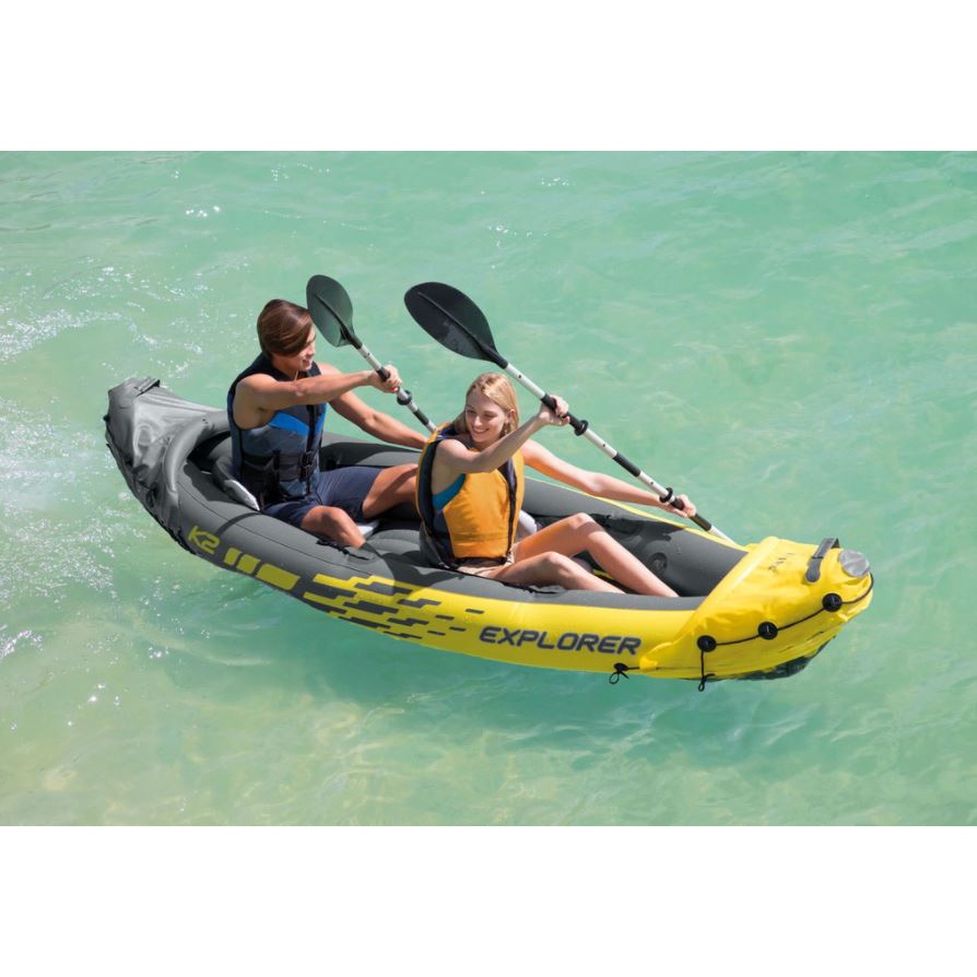 ORIGINAL INTEX Explorer K2 Kayak Inflatable Canoe Rowing Boat Raft for  Fishing Professional Sport For 2 Person | Shopee Malaysia