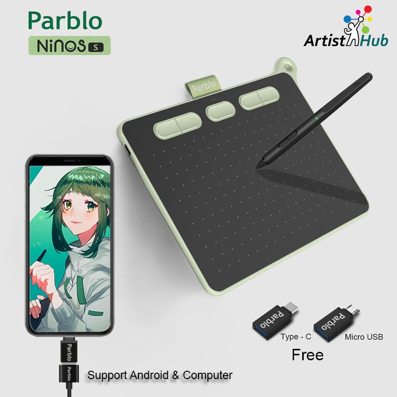Parblo Ninos S Tender Green (Local Ready Stock) 6 x 4 inch, 8192 pen ...