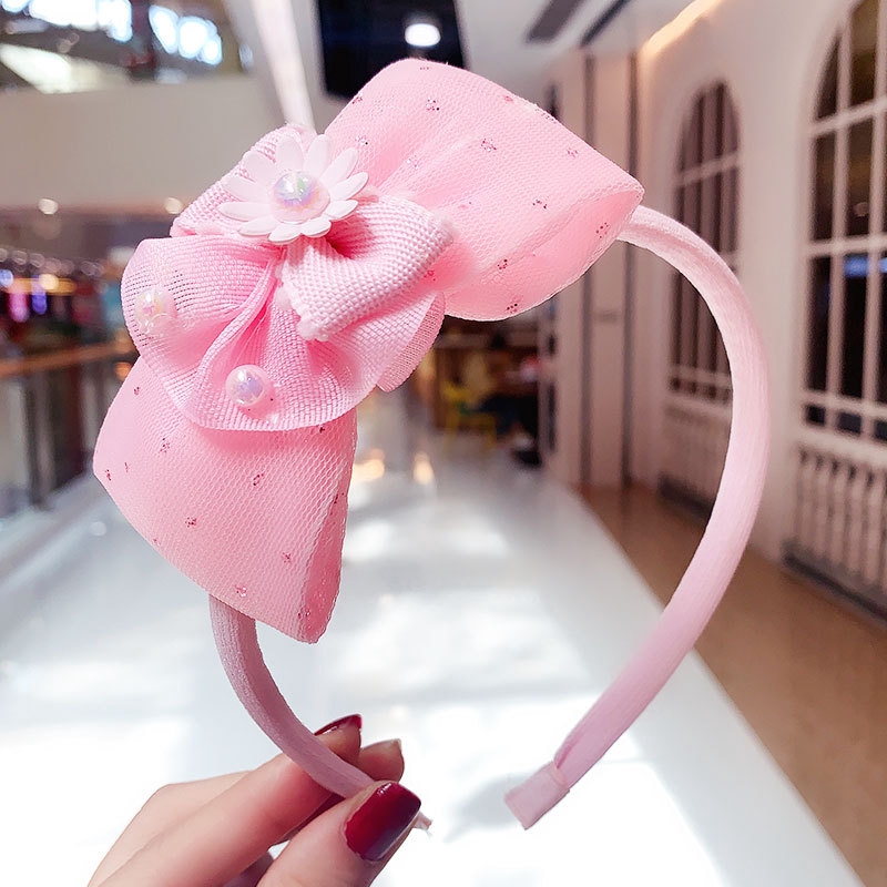 Baby Girls Hello Kitty Headband Kids Lovely Pink Hair Band Bows