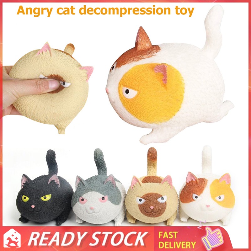 Suaninxi Pinch Angry Cat Cute Pet Toy Decompression Artifact Vent Toy Cat-Shaped  Stress Relief Balls Squeeze Toys Holiday Kids Gift. (Black) : :  Toys