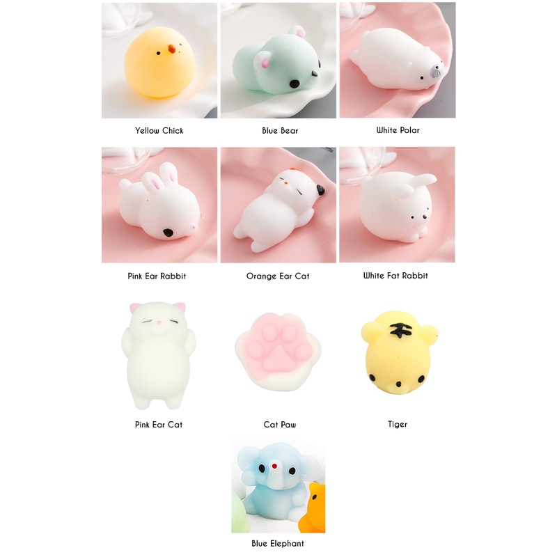Kawaii Mochi Squishy Toys Soft Fidget Squeeze Polar Bear Cartoon