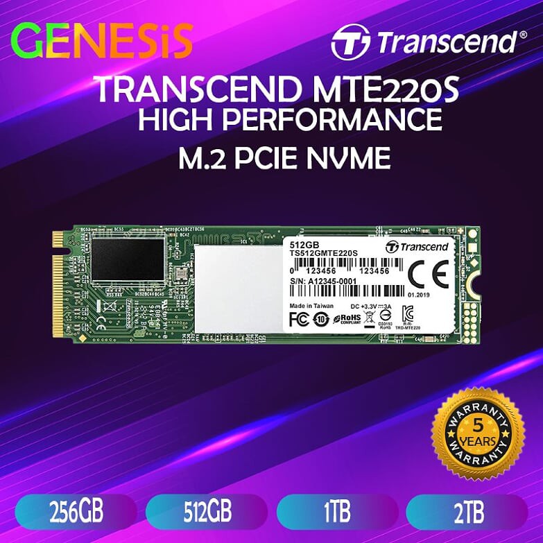 [🔥HIGH PERFORMANCE NVME🔥] TRANSCEND MTE220S PERFORMANCE 3D NAND SSD M.2 ...