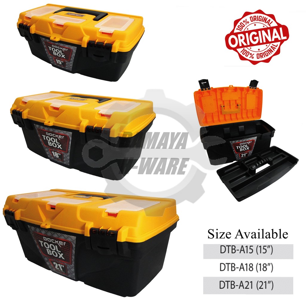 DOCKER Heavy Duty Light Weight Tool Box.15'' , 18'' , 21'' Tool Box