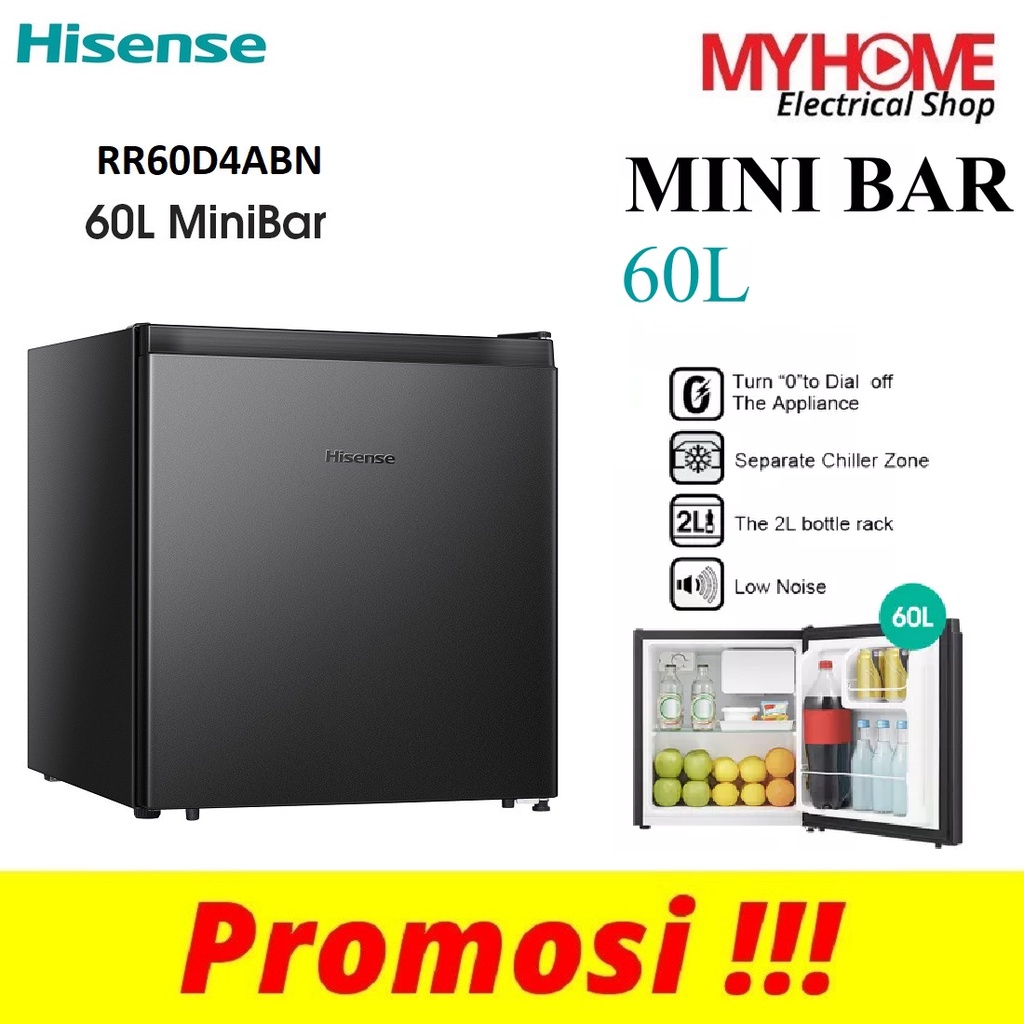HISENSE RR60D4ABN 60L MINI BAR / FRIDGE/PETI SEJUK MINI Shopee Malaysia