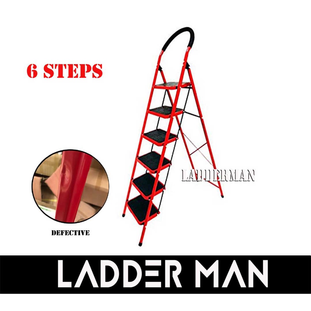 Defective Heavy Duty Foldable 6 Step Stool Ladder with Hand Grip ...